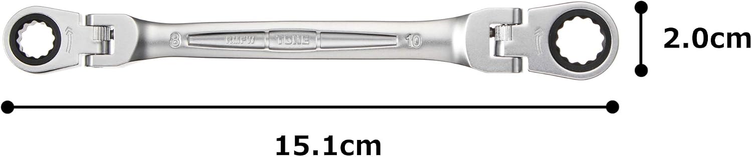 Thumbnail 4 de トネ(TONE) RMFW-0810 両首振ラチェットめがねレンチ 8×10mm・全長151mm
