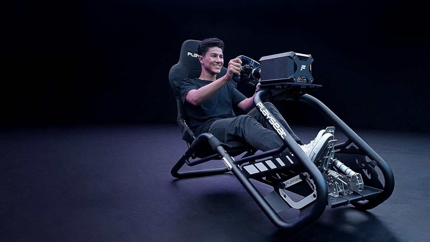 Detalle 2 de PLAYSEAT® Trophy - Black, sedile gaming e sim racing per Direct Drive