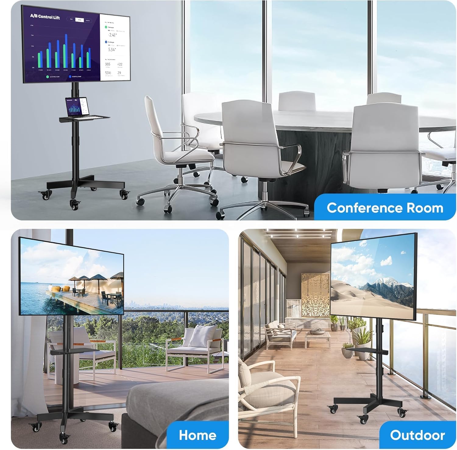 Thumbnail 2 de FORGING MOUNT Mobile TV Stand 23–60 inch TV
