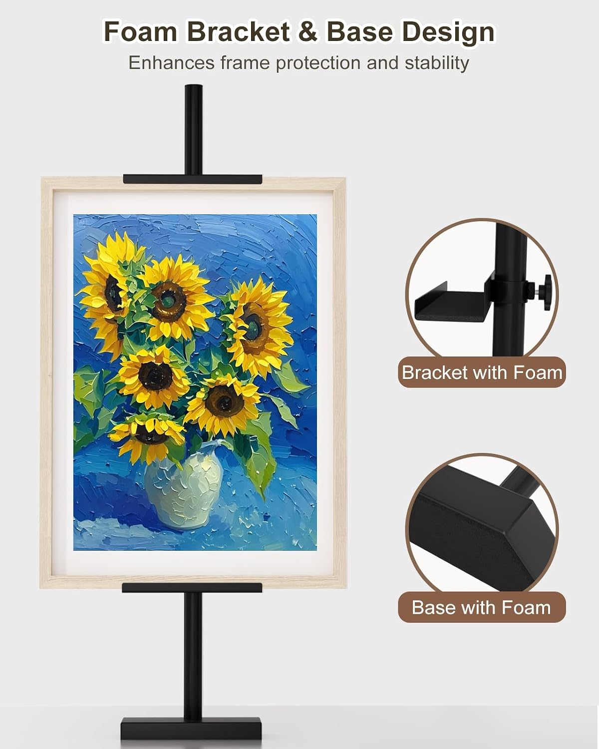 Detalle 2 de Victawks YX240180-A Adjustable Tabletop Easel Stand, Black Metal
