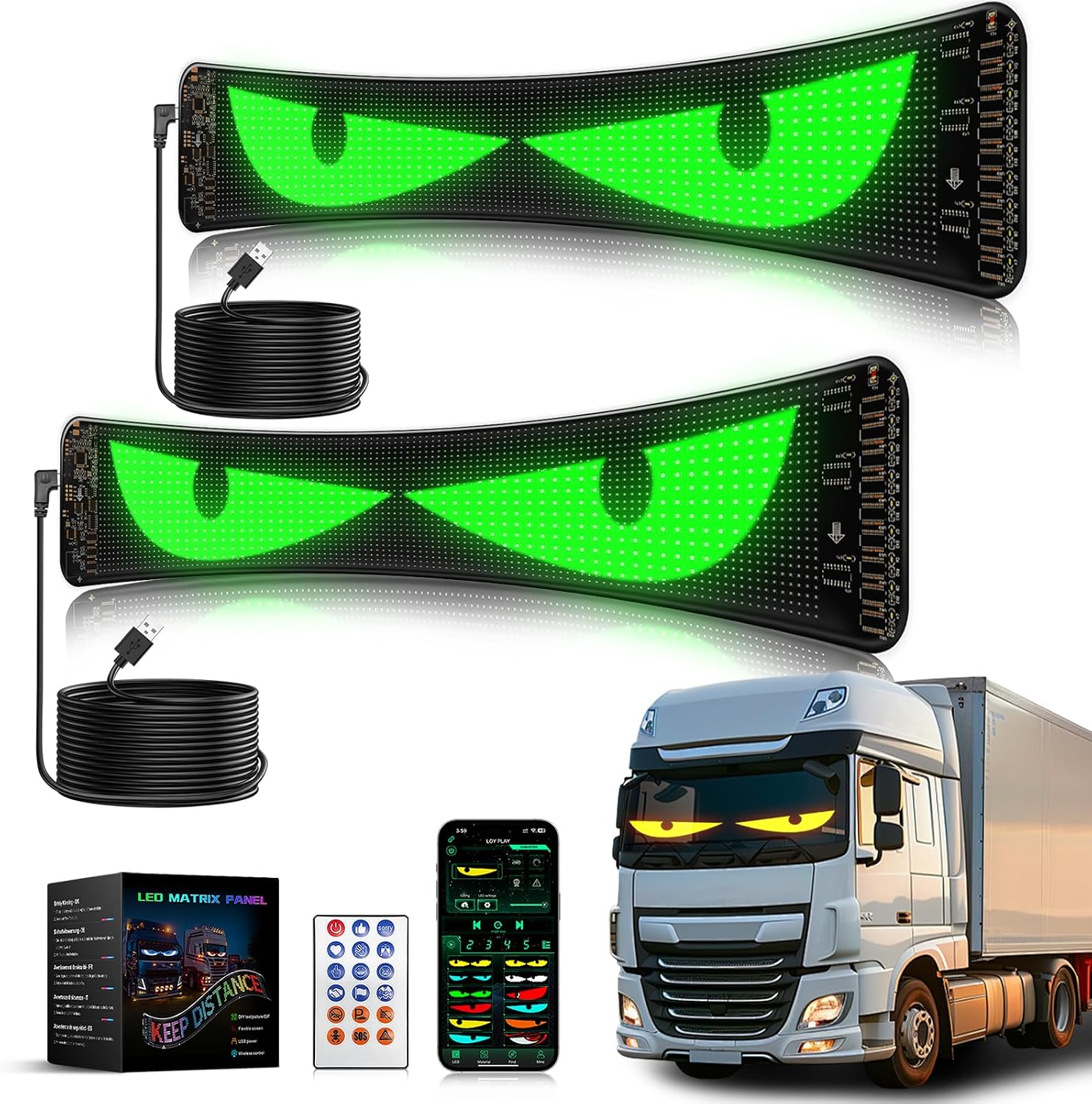 Detalle de ZIMAOER Devil Eyes flexibel led-display voor auto en vrachtwagen met appbediening