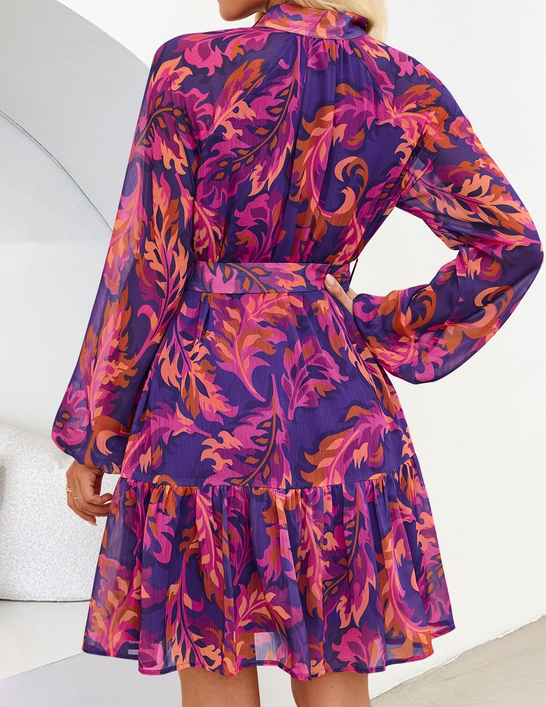 Detalle 1 de ZESICA Women's Chiffon Mini Dress