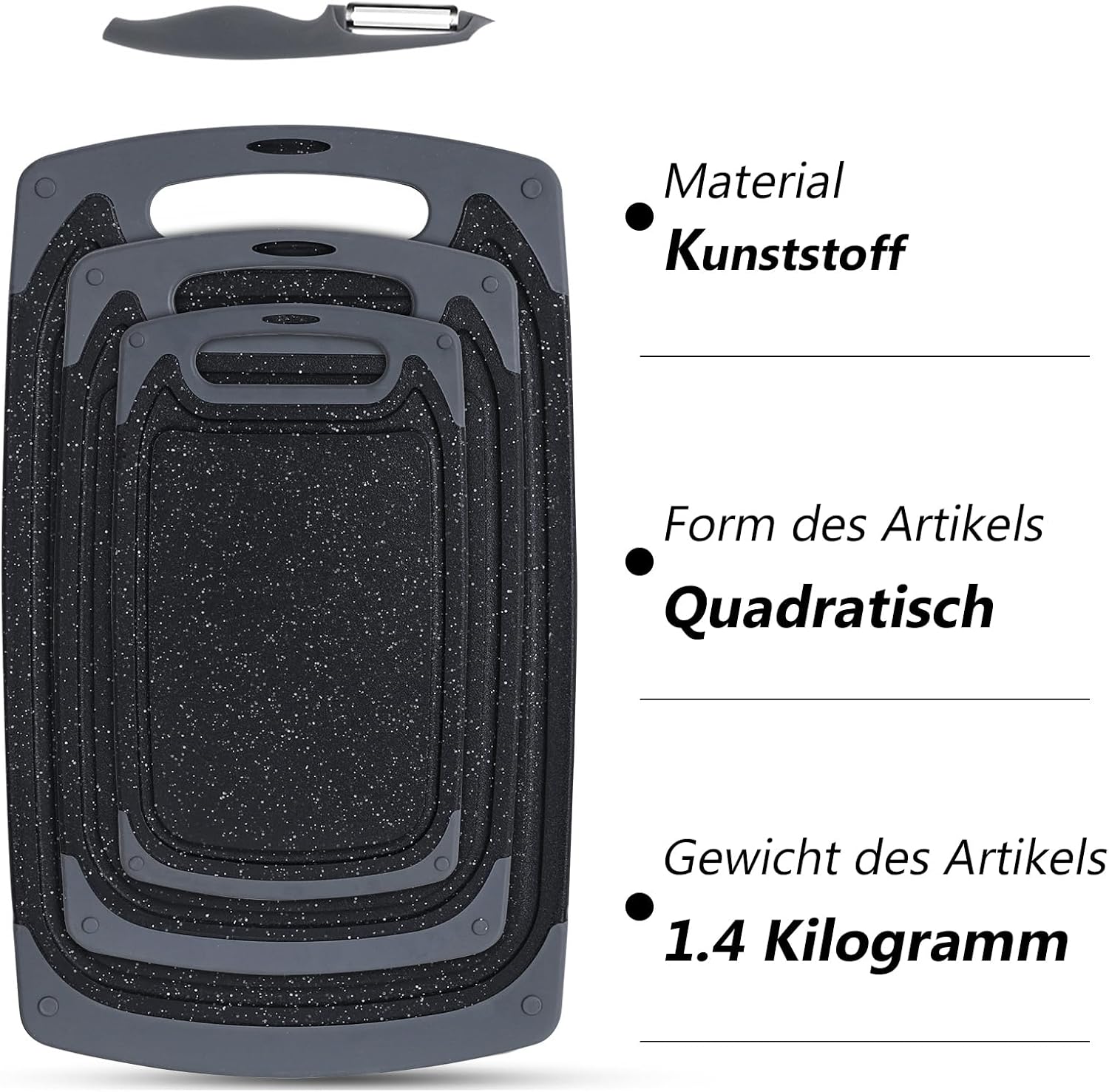 Thumbnail 4 de Schneidebrett-Set 4-teilig mit Saftrille