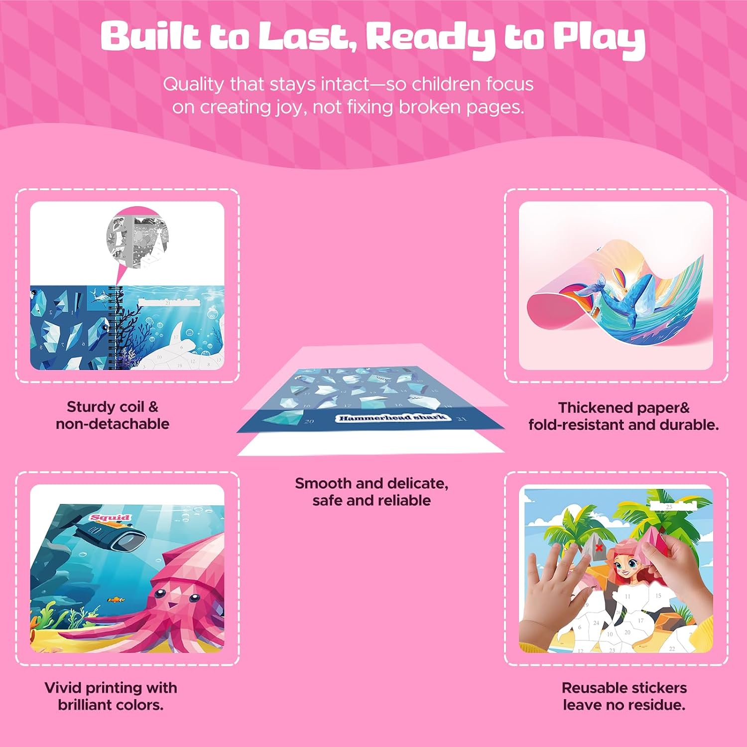 Detalle de CutteeyFyry Paint-by-Number Sticker Books, 4-Piece Set