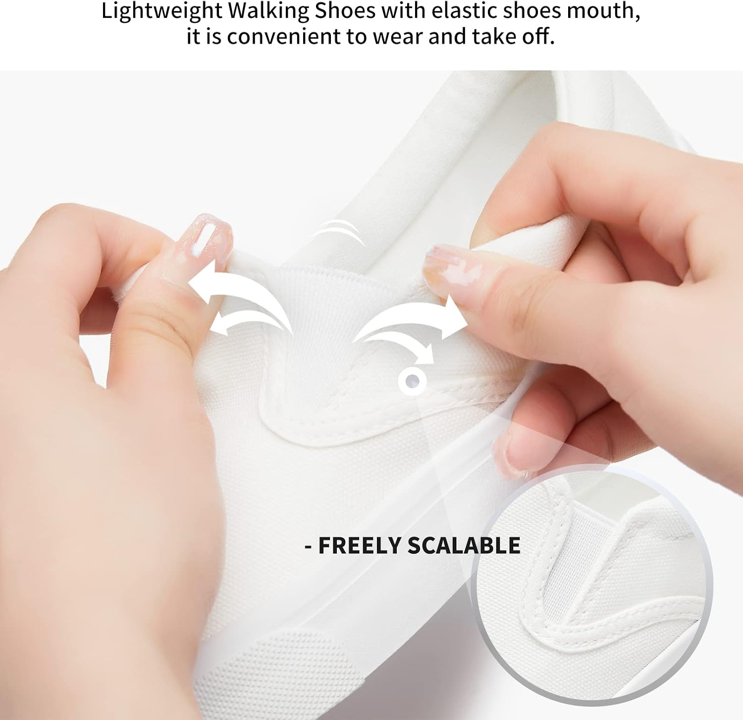 Detalle 2 de hash bubbie Women's Canvas Slip-On Sneakers with Padded Insoles and Rubber Soles