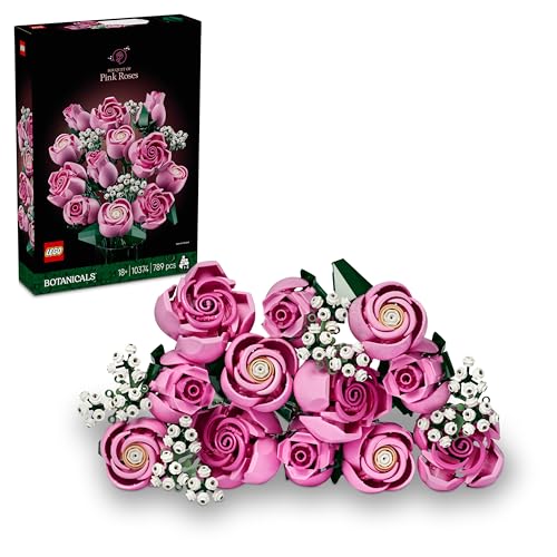 Detalle de LEGO Botanicals Rosa Rosenstrauß 10374 – Kunstblumen DIY-Deko für Erwachsene