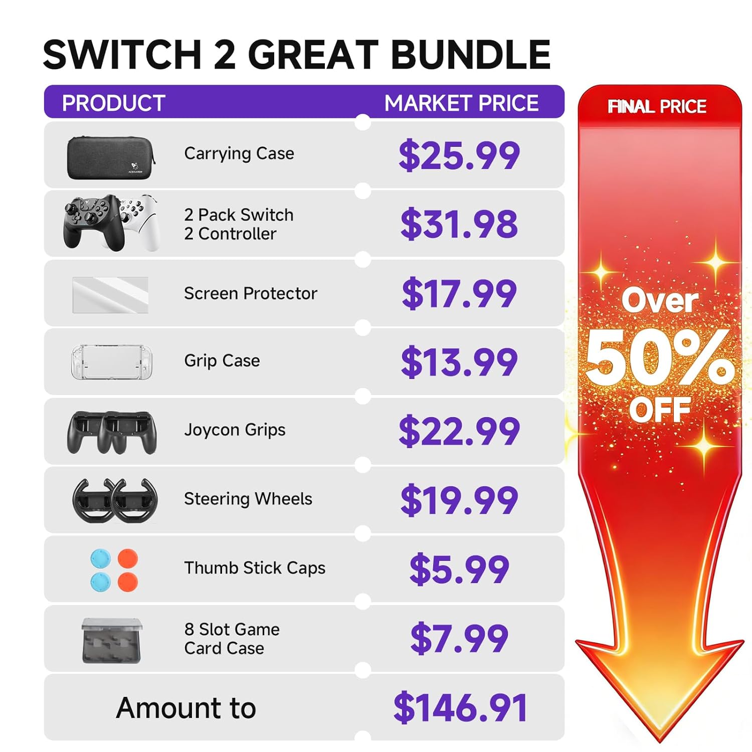 Detalle 2 de AceGamer Pro Bundle for Switch 2