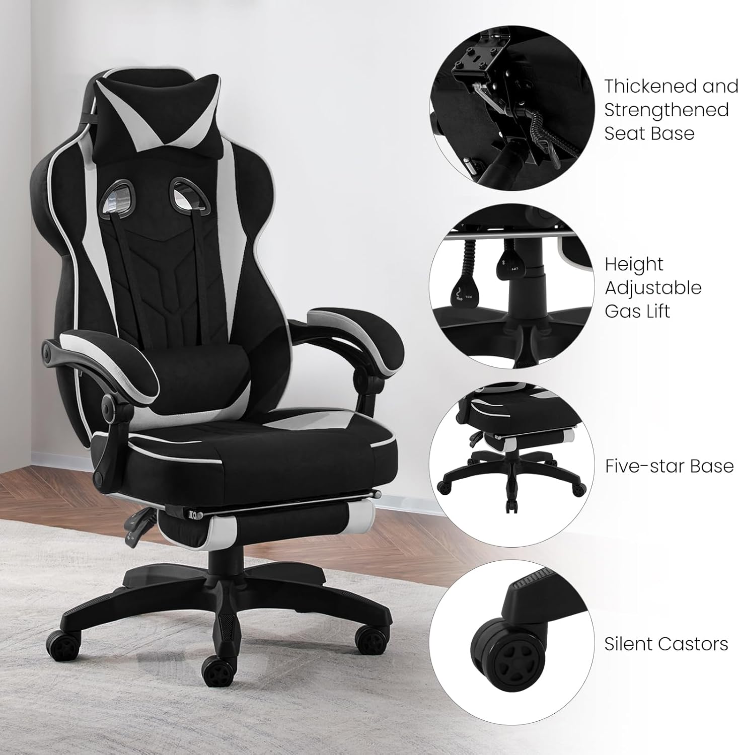 Thumbnail 7 de WOLTU GS02gr Silla Gaming Ergonómica con Reposabrazos