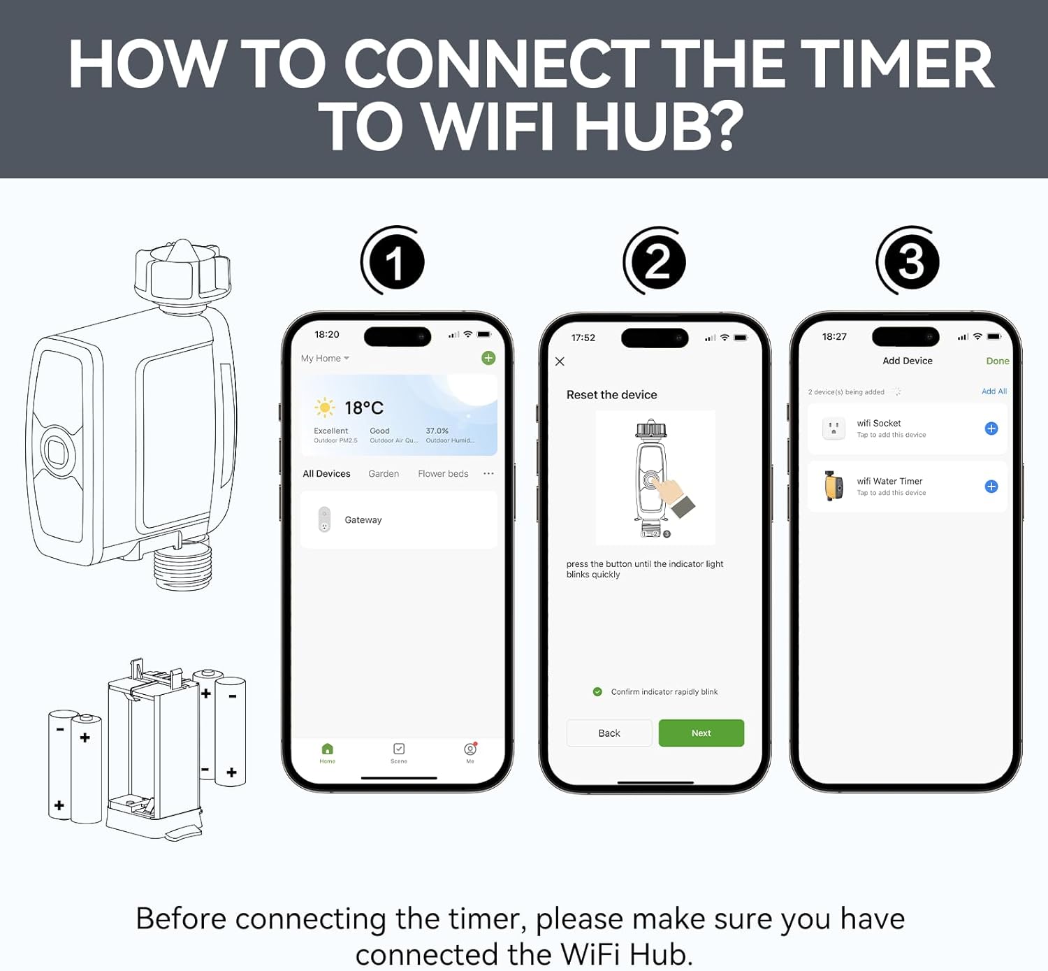 Detalle de RAINPOINT Centralina Irrigazione WiFi con ingresso in ottone — necessita hub TWG004WRF