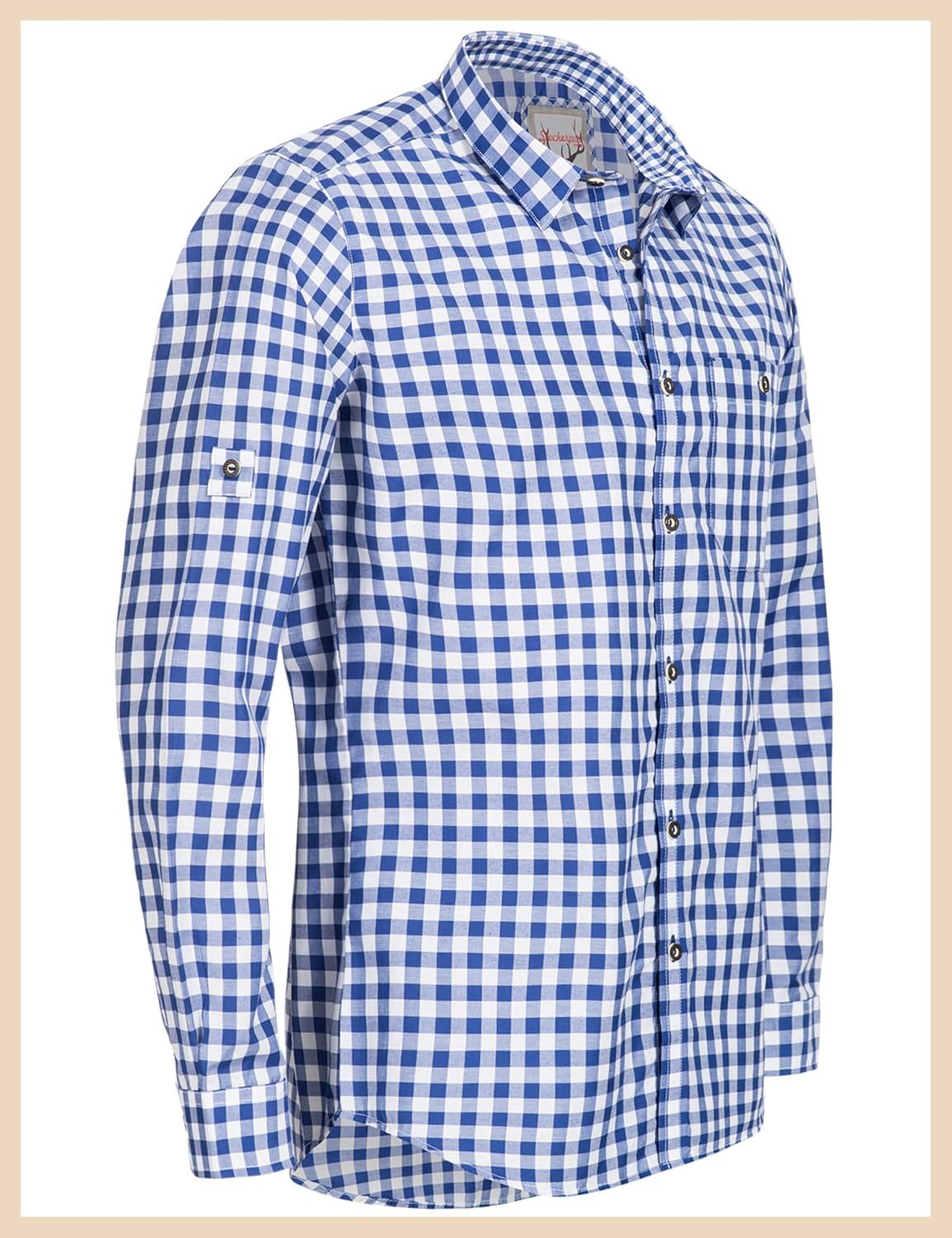 Detalle de Stockerpoint Trachtenhemd OC-Franzl kariert, Modern Fit