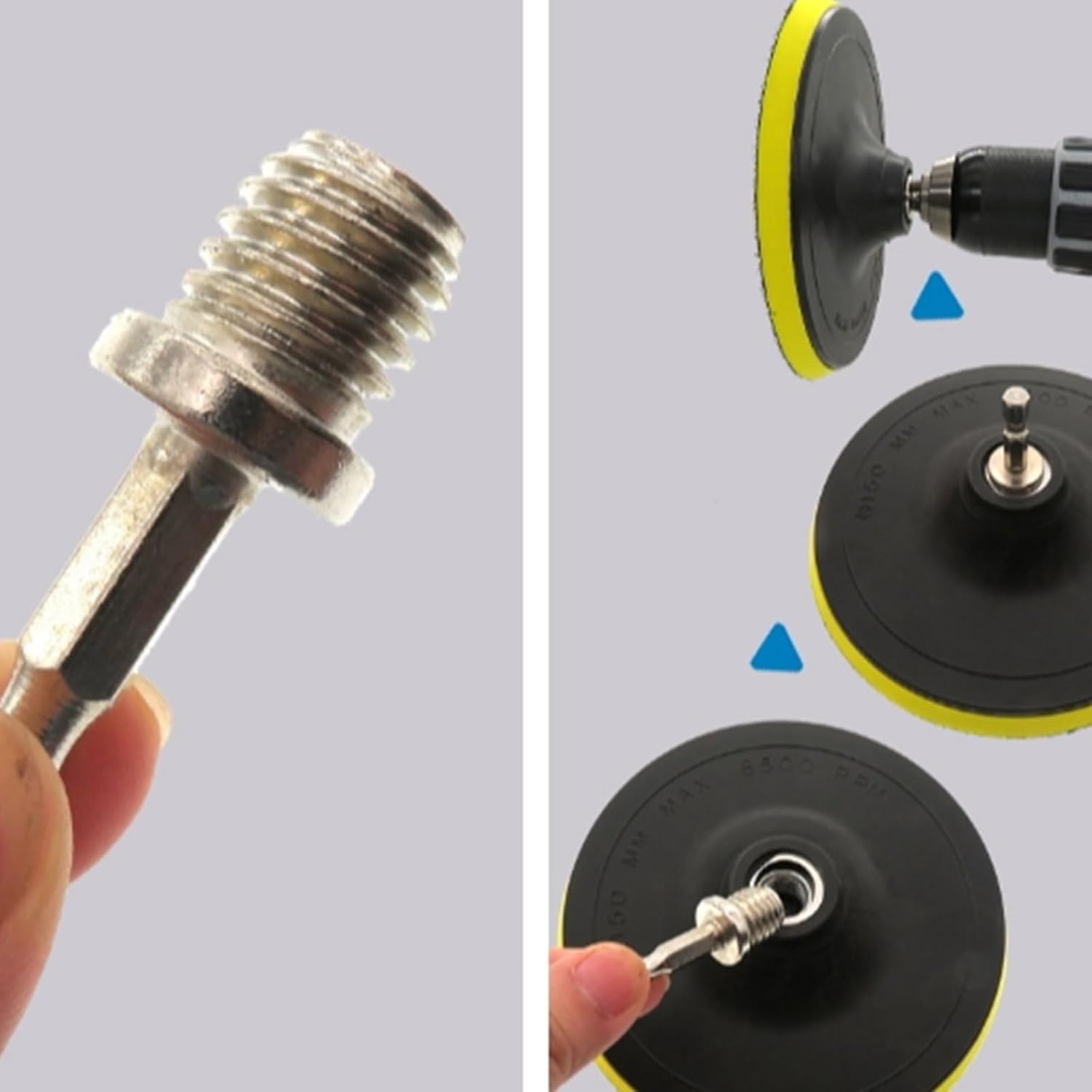 Detalle de Secwell FO172 klittenband-polijstschijven 150 mm met M14-adapters