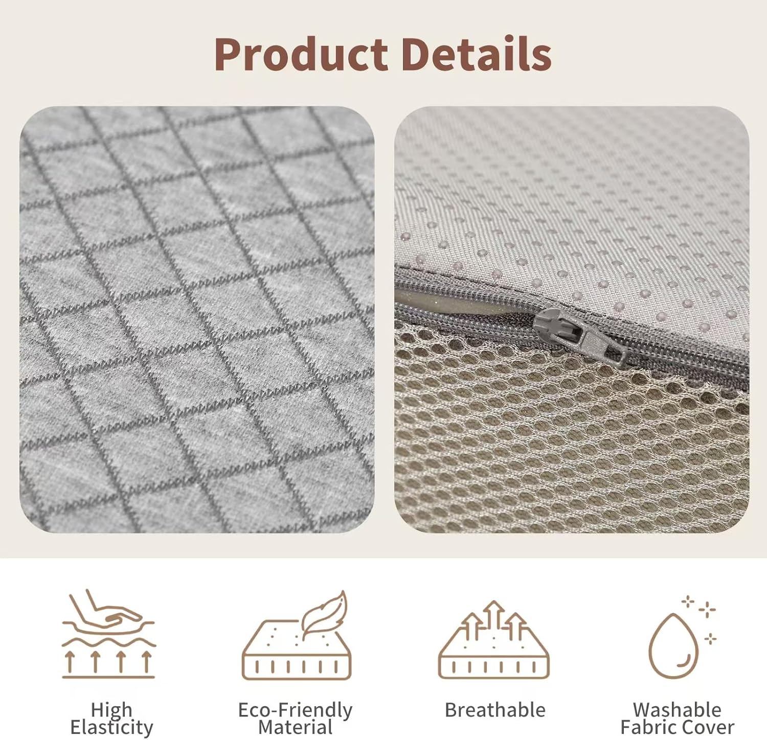 Detalle 2 de Gwydre tri-fold memory foam mattress 10cm