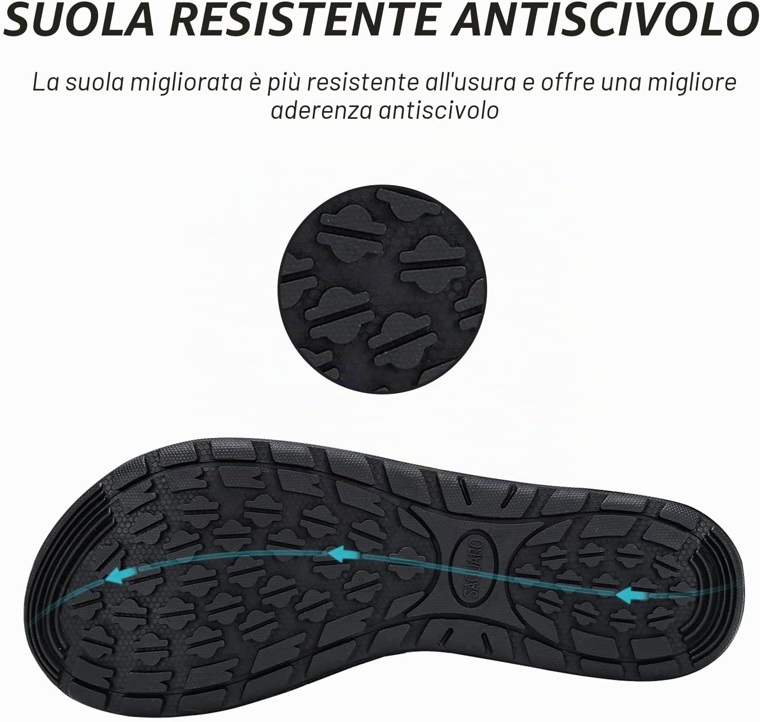 Detalle 2 de SAGUARO Scarpe da Immersione Unisex: leggere, traspiranti e antiscivolo per bagni, nuoto e sport acquatici