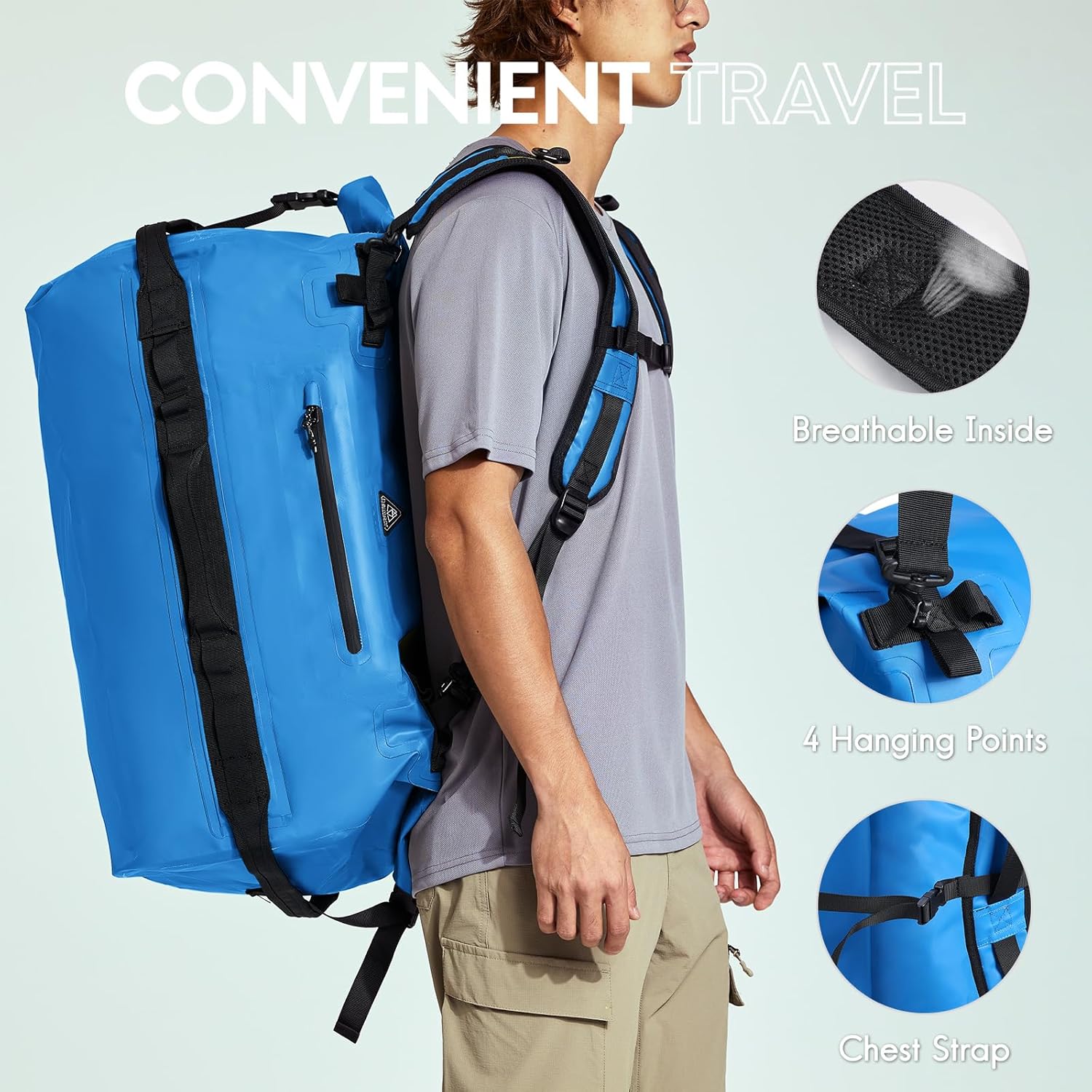 Thumbnail 4 de Haimont 60L Waterproof Dry Bag Roll-Top Duffle Backpack