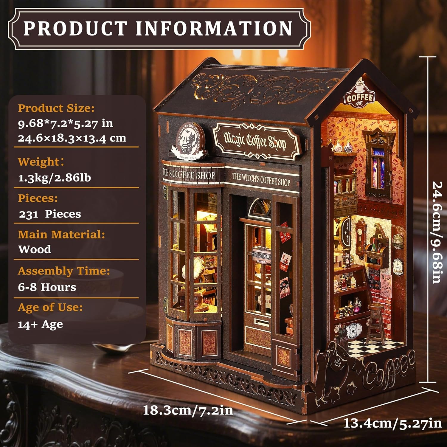 Detalle 2 de LUMYCE Book Nook Kit DIY miniature house with LED light 🏠
