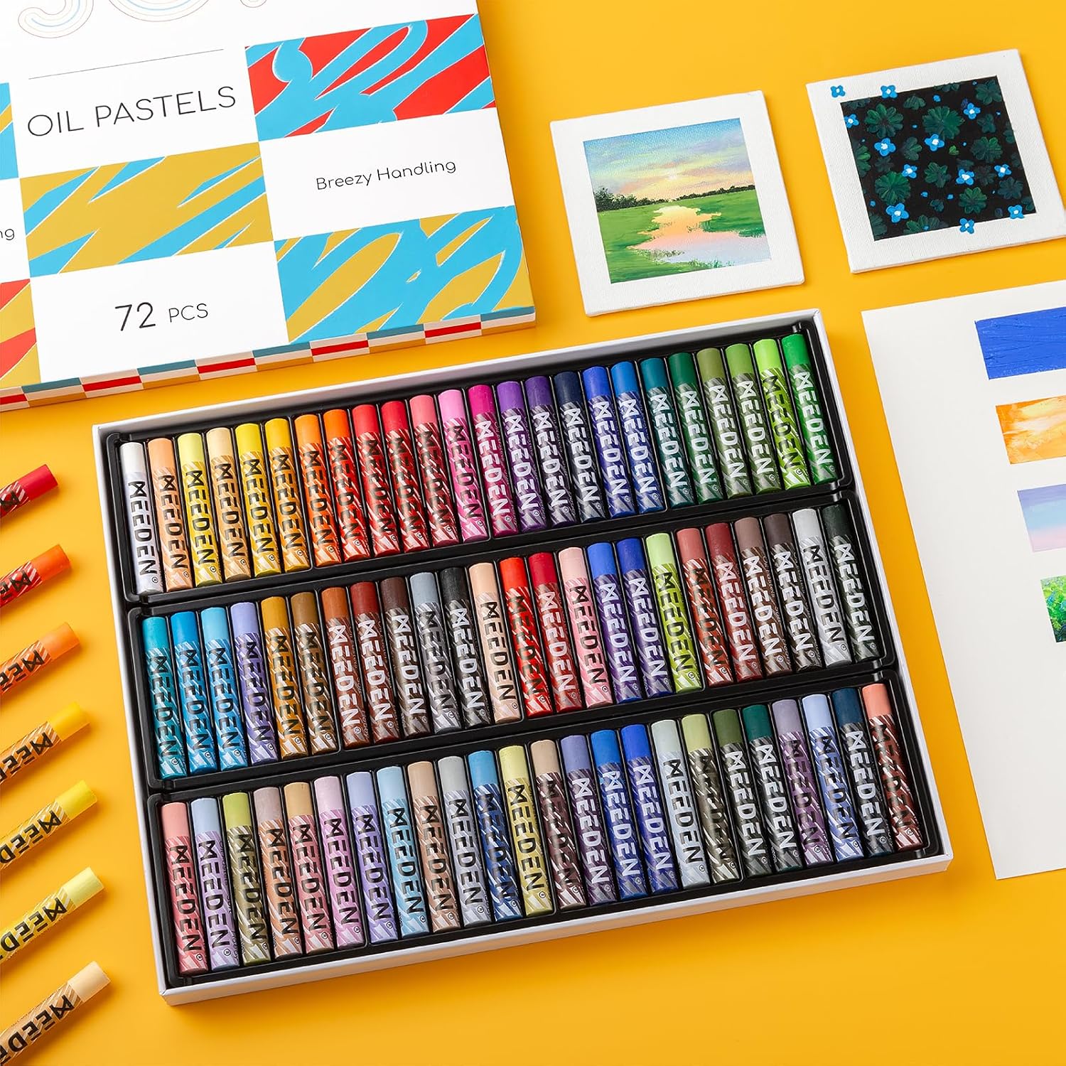 Thumbnail 6 de MEEDEN Soft Oil Pastels Set (72 Vibrant Colours) for Artists & Beginners