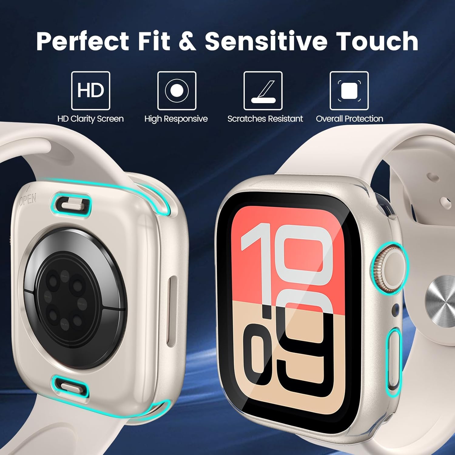Thumbnail 5 de HWeggo 2-in-1 waterproof Apple Watch screen protector case (40mm, Starlight) for SE/Series 6–4