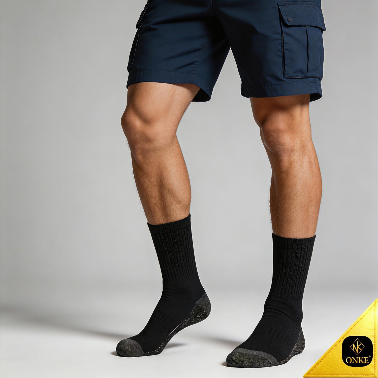 Detalle de ONKE Extra Heavy Full-Foot Crew Work Socks with Steel Toe & Moisture Control (Men’s sizes 9–15)