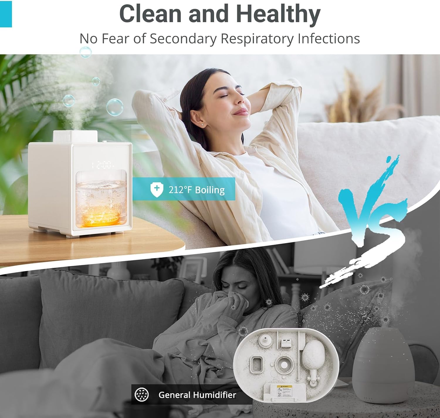Detalle de Livatro 3L Stainless Steel Warm Mist Humidifier ๐ง