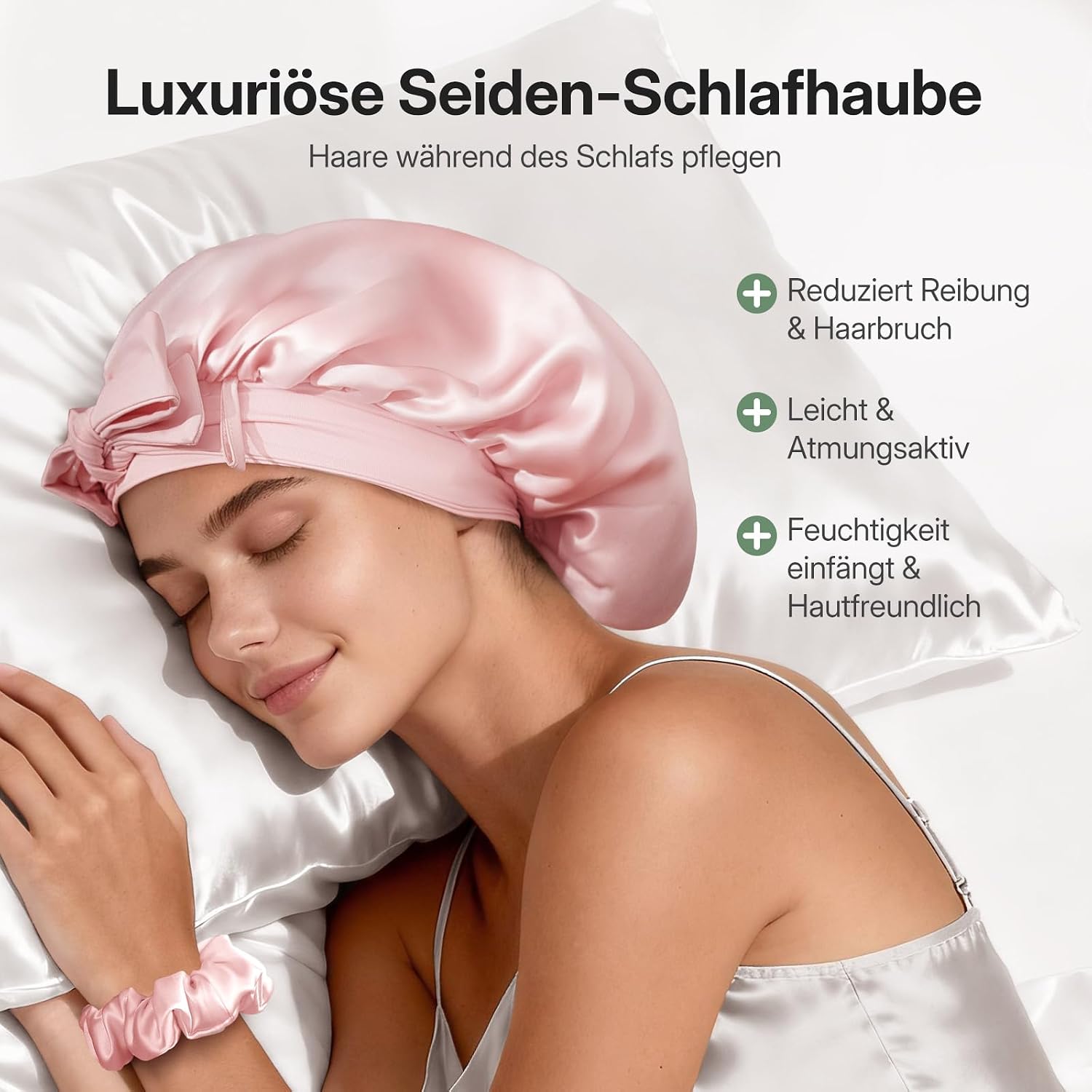 Thumbnail 4 de LitBear 22 Momme Seidenhaube zum Schlafen – doppellagige 100% Maulbeerseide, groß, verstellbares Band