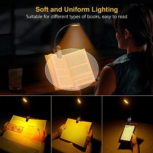 Detalle 2 de Gritin Leselampe Buch Klemme mit 11 LEDs – USB-C, 3 Farbtemperaturen, 3 Helligkeitsstufen
