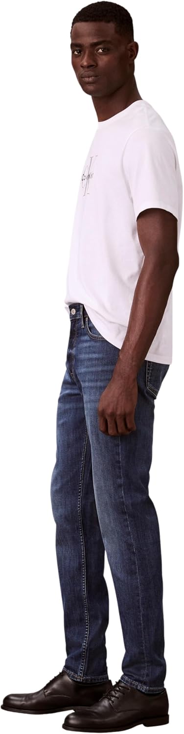 Detalle de Calvin Klein Slim Taper Dark Irving Jean LV04RE779G – jeans unisex daily wear