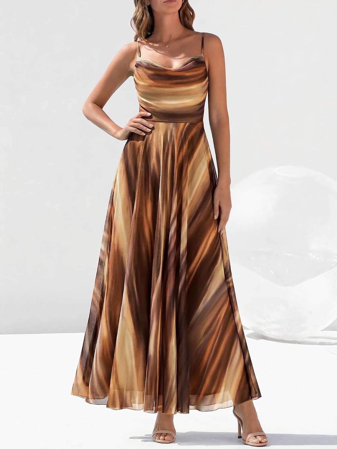 Detalle de BTFBM Women’s Summer Floral Maxi Dress with Spaghetti Straps