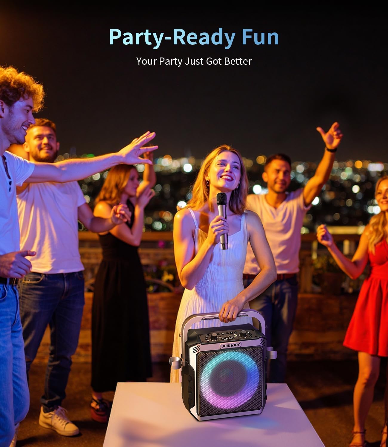Detalle de Portable Karaoke Machine with 2 Wireless Microphones