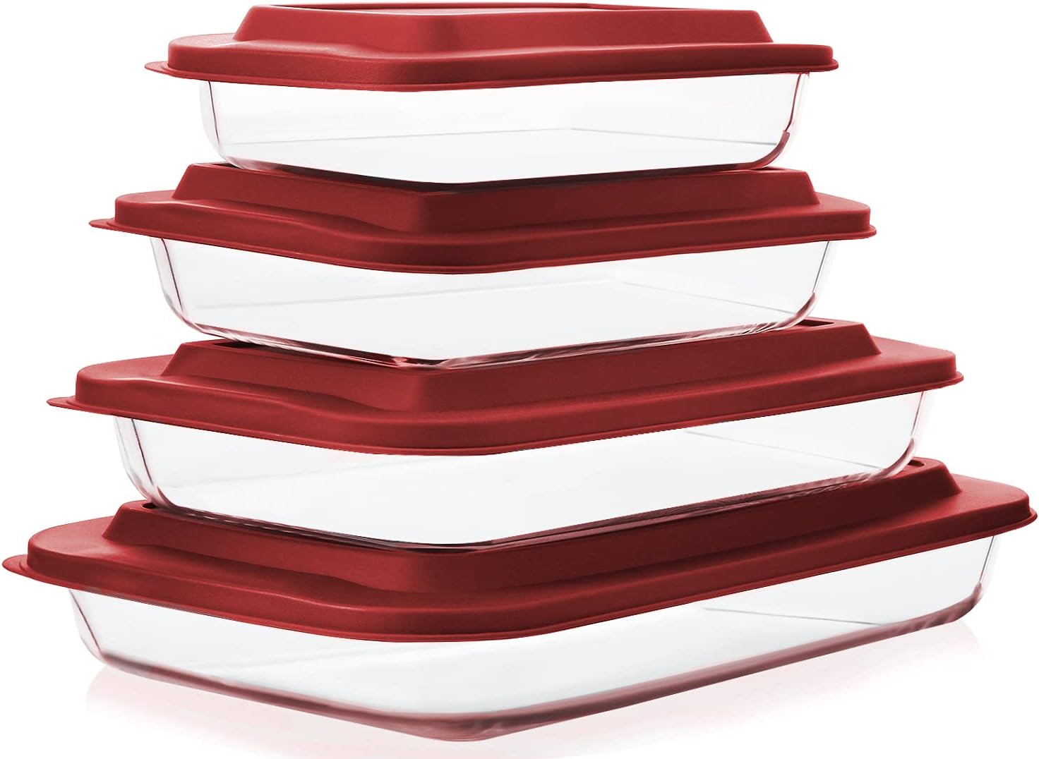 Thumbnail 3 de 8-Piece Deep Glass Baking Dish Set with Lids