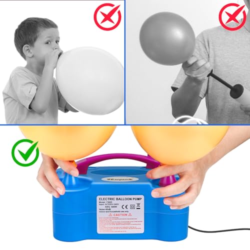 Thumbnail 6 de FLSEPAMB Inflador de Globos Eléctrico 600W: Hinchador Portátil 2+2 Boquillas para Bodas y Fiestas
