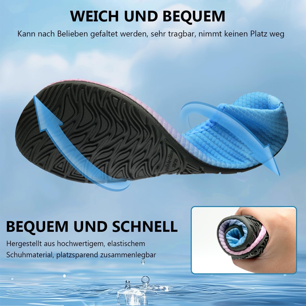 Detalle 2 de Barefoot water shoes for sea swimming