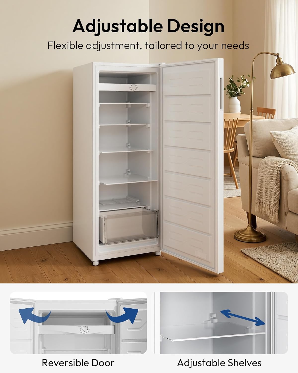 Detalle de ICEVIVAL UF003-68 7 cu. ft. Convertible Upright Freezer with 5 Shelves