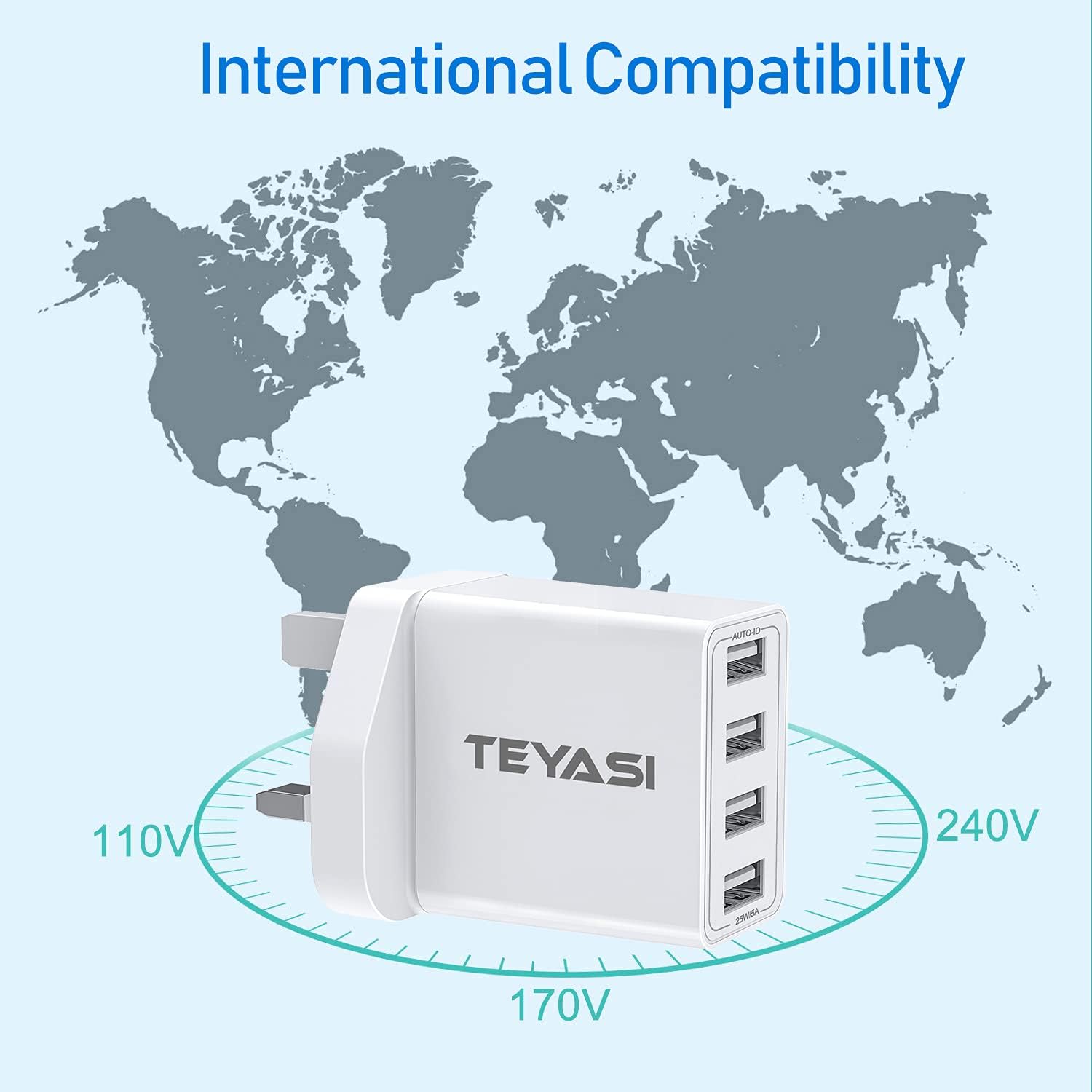 Thumbnail 5 de USB Plug Multi USB Charger 25W