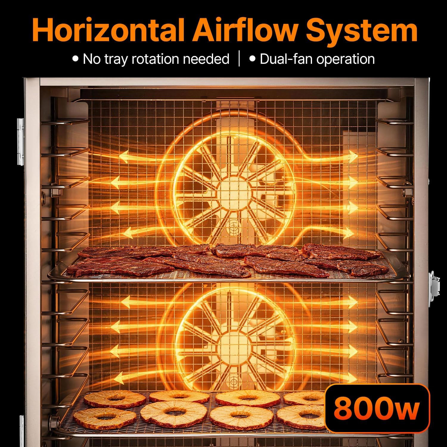 Thumbnail 2 de HOPERAN 12-Tray Food Dehydrator: Stainless Steel, Digital Temp & Time, BPA-Free