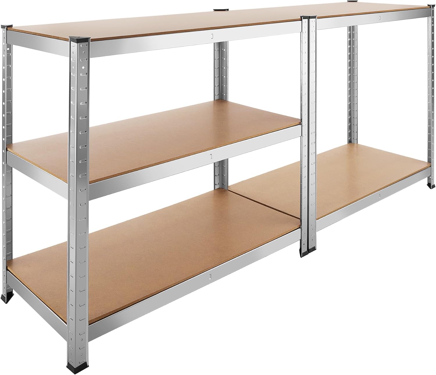 Detalle de tectake lagerhylla 180 x 90 x 45 cm – stål, justerbara hyllplan och arbetsbänk