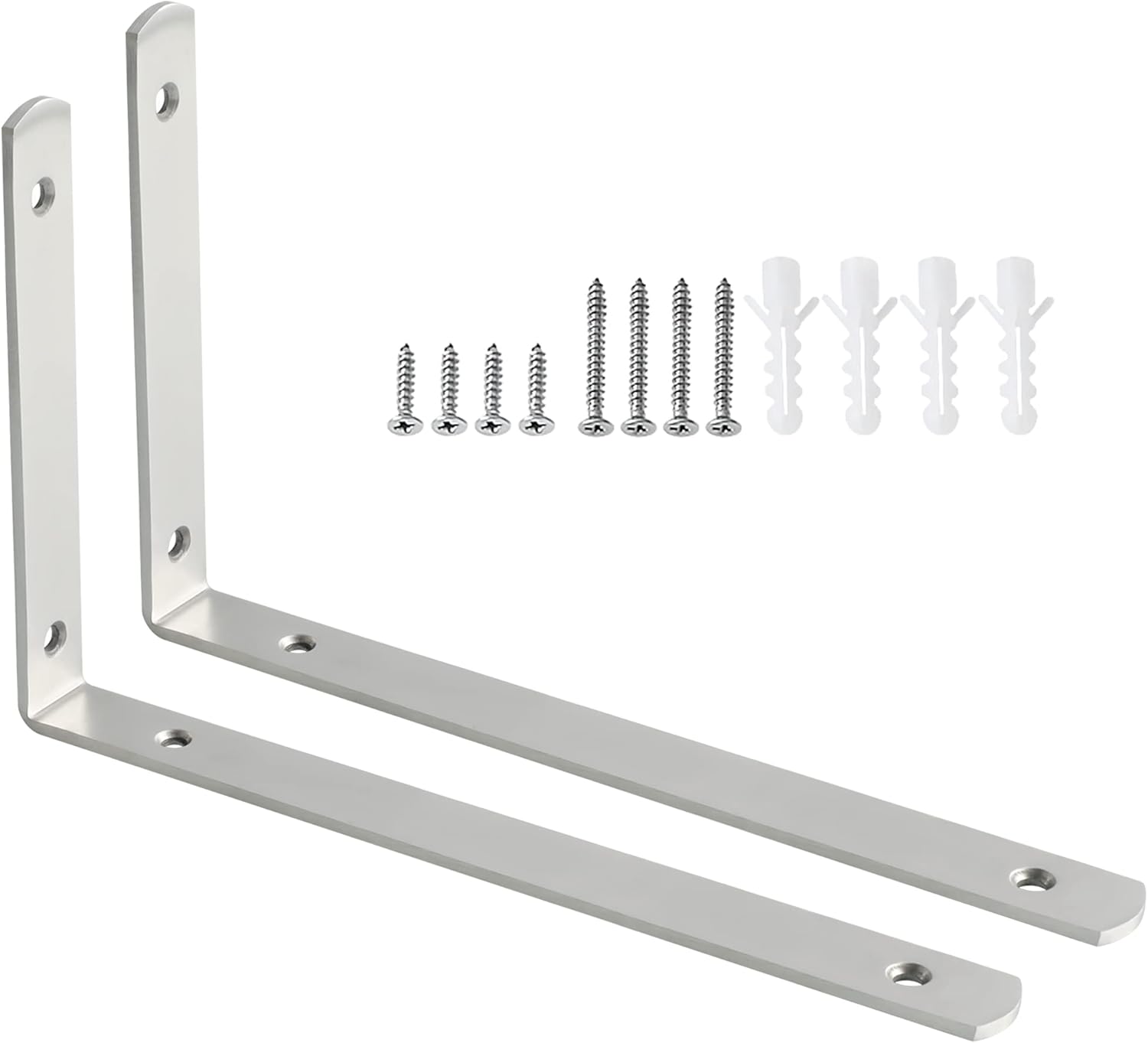 Detalle de Sayayo 4mm Shelf Bracket Corner Brace Joint Angle Bracket – Stainless Steel, 300x156mm (2 Pack) EJ5230-2P