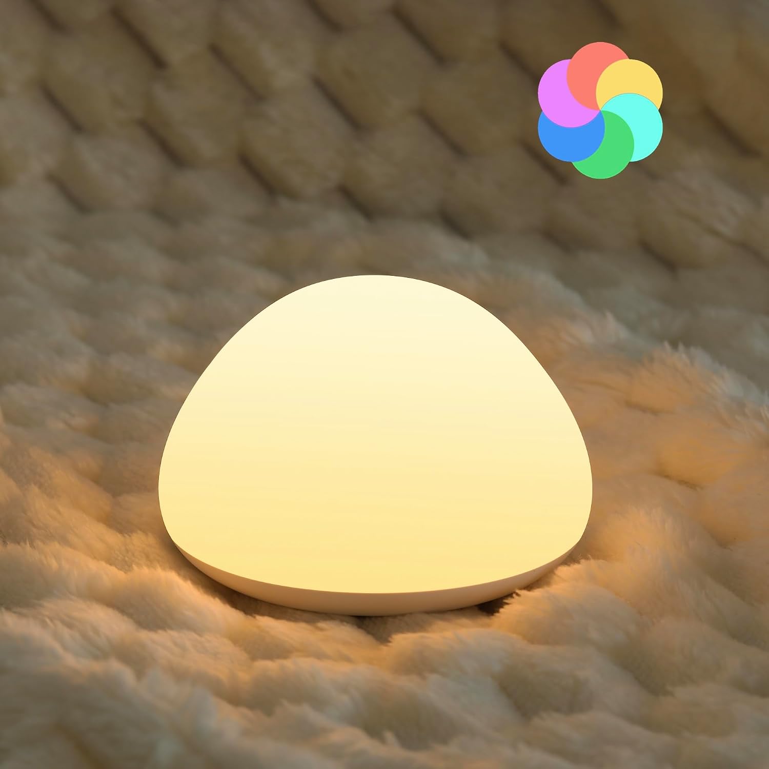 Detalle de JolyWell Baby Night Light, BPA-Free Silicone with Tap Control and 8 Colours