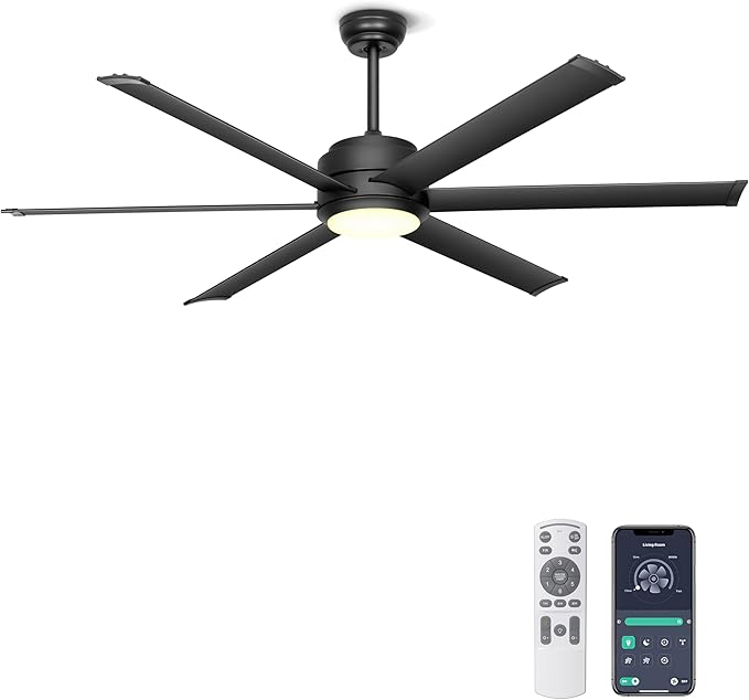 Detalle de Ohniyou Ventilador de Techo con Luz y Control Remoto 🌀