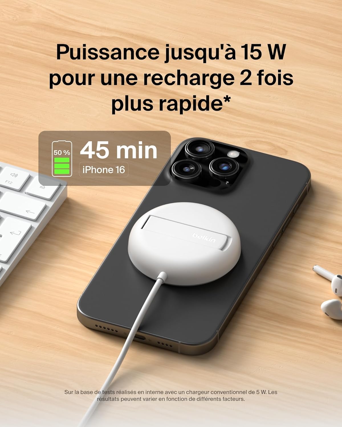 Detalle de Belkin BoostCharge Pro 15W Station de charge sans fil