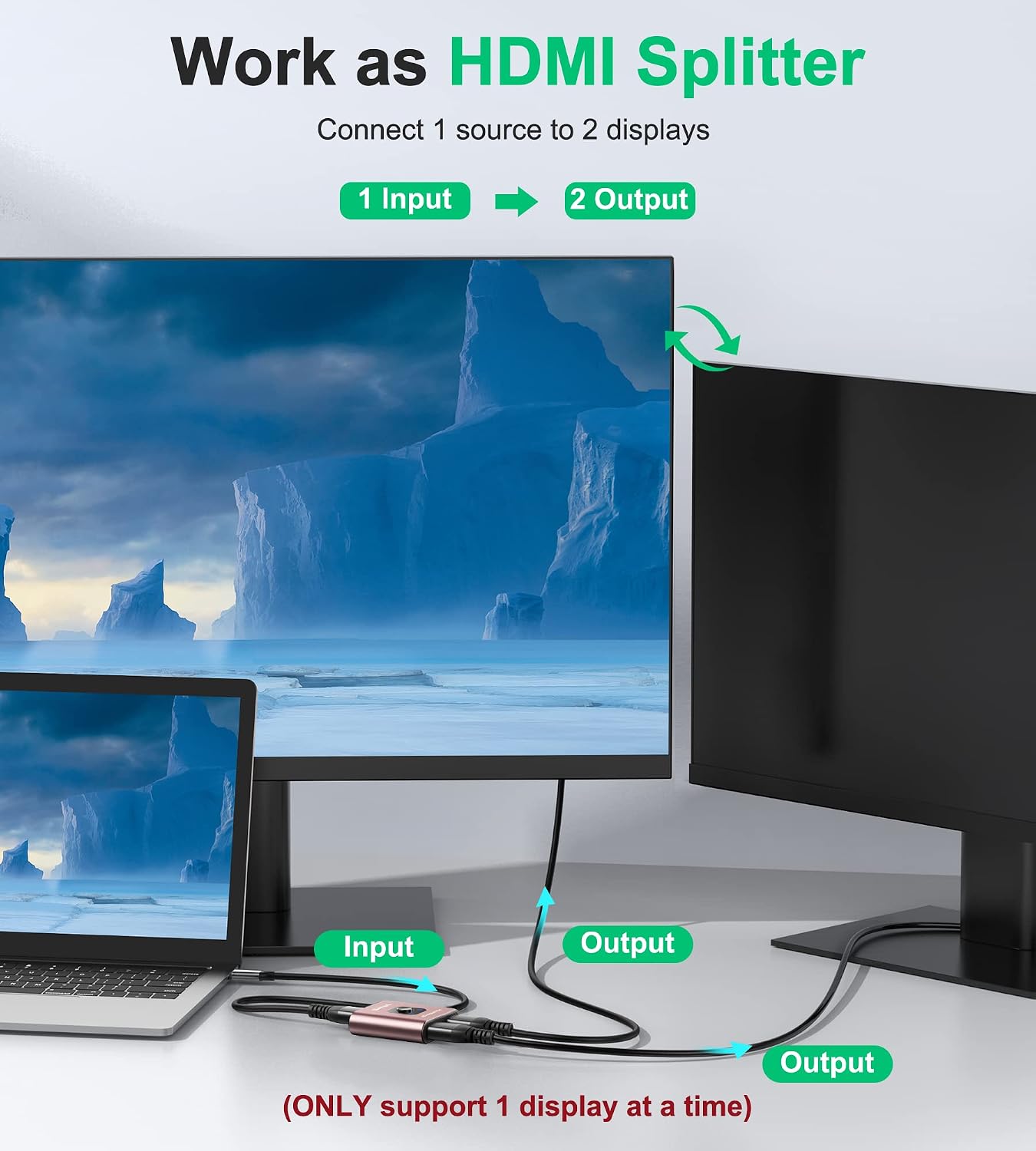 Detalle de GANA Commutateur HDMI bidirectionnel 4K 60 Hz - aluminium, hub 3 ports
