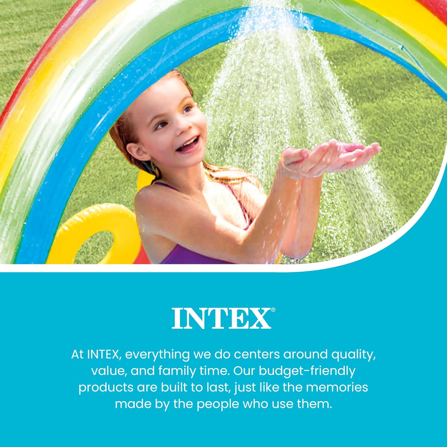 Detalle de Intex 57453NP Playground Arcobaleno – Piscina gonfiabile bambini 297x193x135 cm