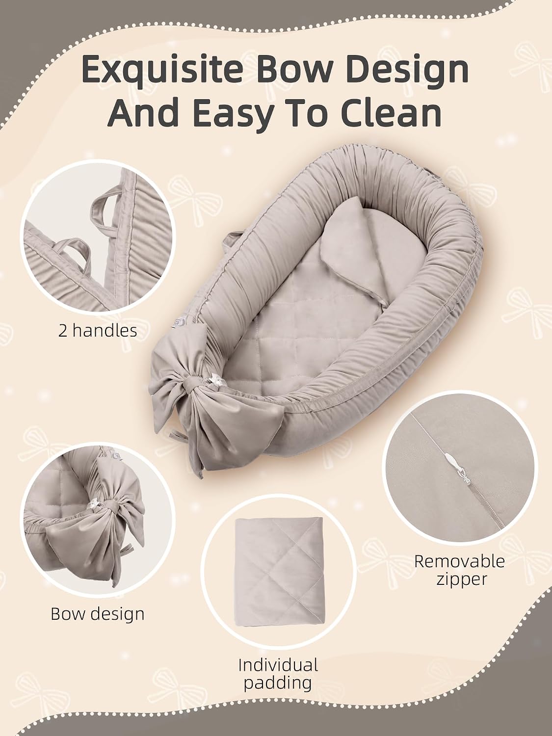 Thumbnail 3 de Babynest Nestchen für Babybett, Grau