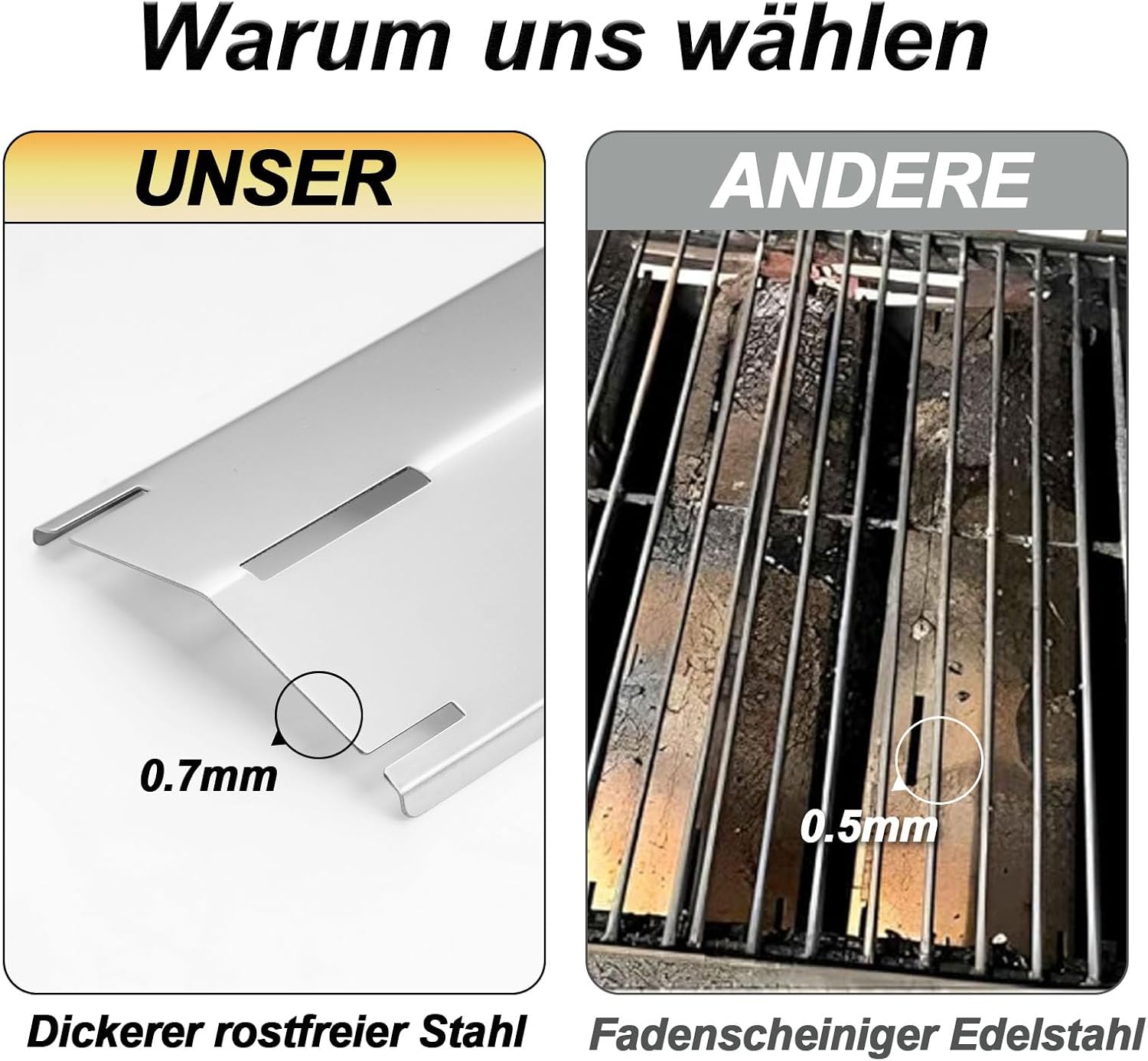 Thumbnail 5 de Universal Flammenverteiler für Gasgrill (Einstellbar 29,8–53,3 cm) aus Edelstahl – Brennerabdeckung als Ersatzteil