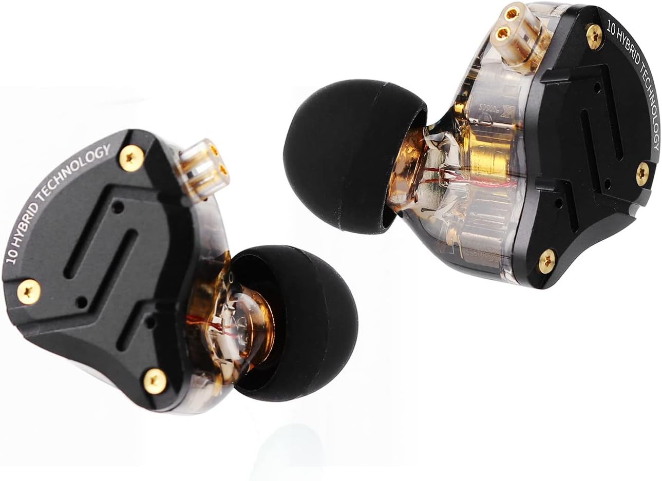 Detalle de Linsoul KZ ZS10 Pro – In-ear ibridi cablati 4BA+1DD con conchiglia in acciaio e cavo staccabile