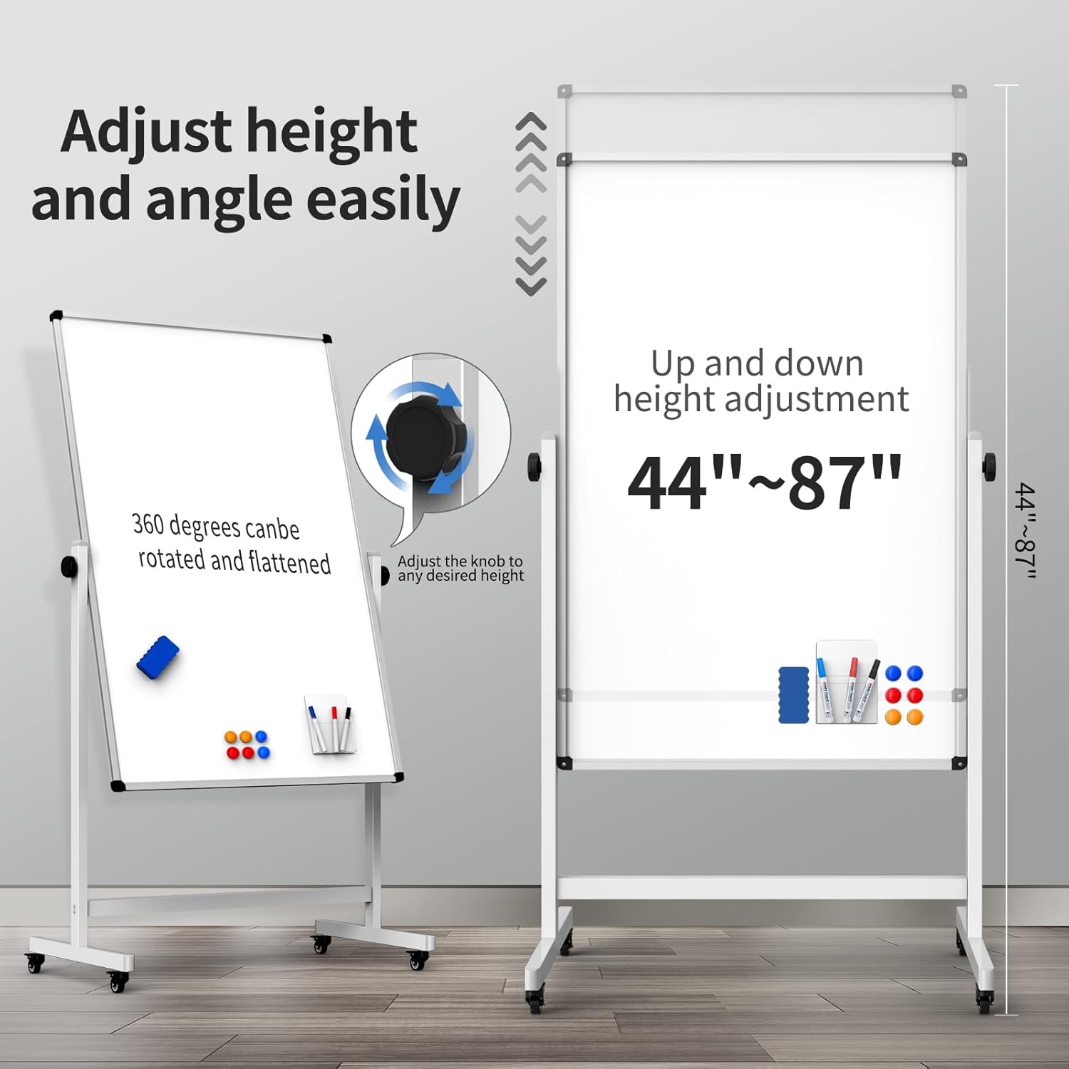 Detalle de Rolling Whiteboard and Cork Board Combo, 32 x 48