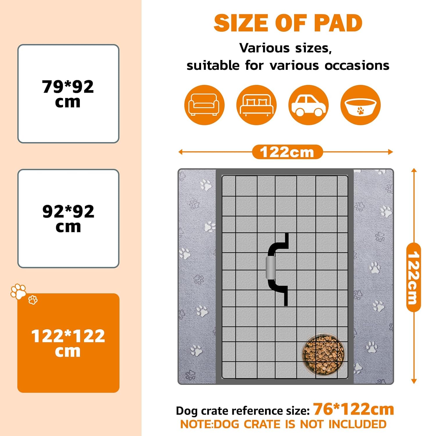 Thumbnail 6 de Paw Grey Reusable Puppy Training Pad 122x122 cm