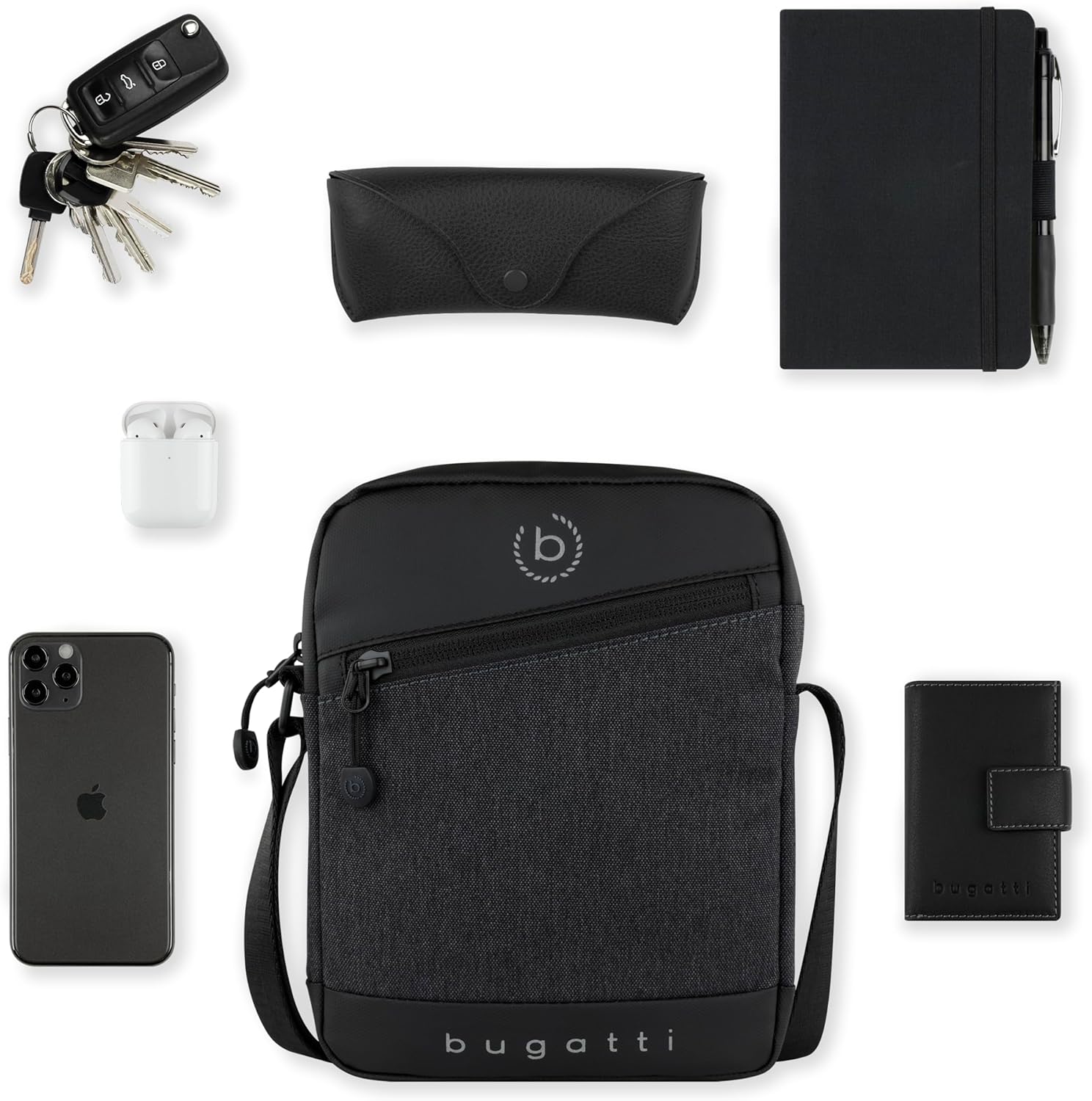 Thumbnail 4 de bugatti Universum Umhängetasche Herren – Mini-Schultertasche in XS oder S (17 x 4 x 21 cm)