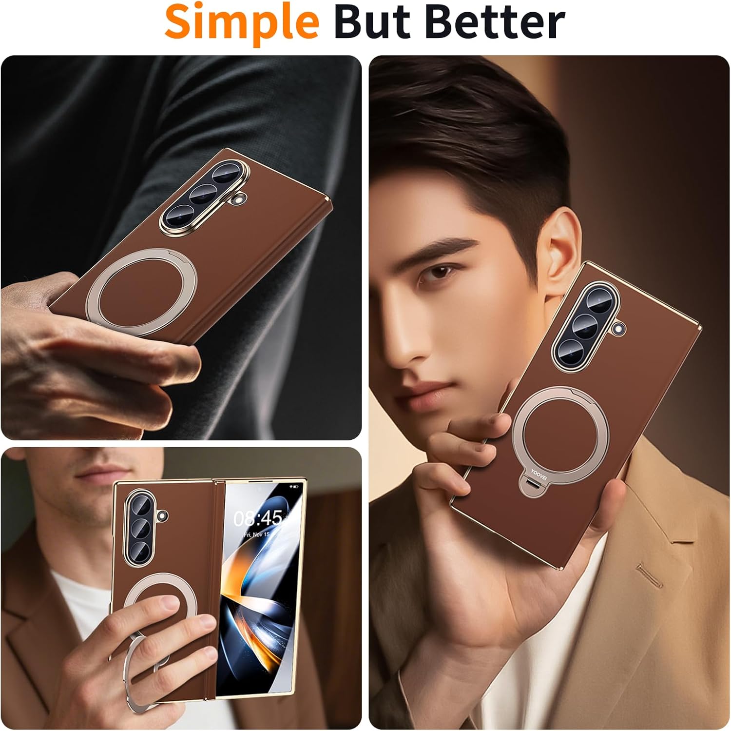 Thumbnail 6 de YOOVEI Galaxy Z Fold 7 leather case with kickstand