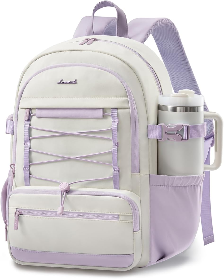 Thumbnail 6 de LOVEVOOK School Backpack for Teen Girls – Large Capacity Laptop Backpack, Beige-Khaki