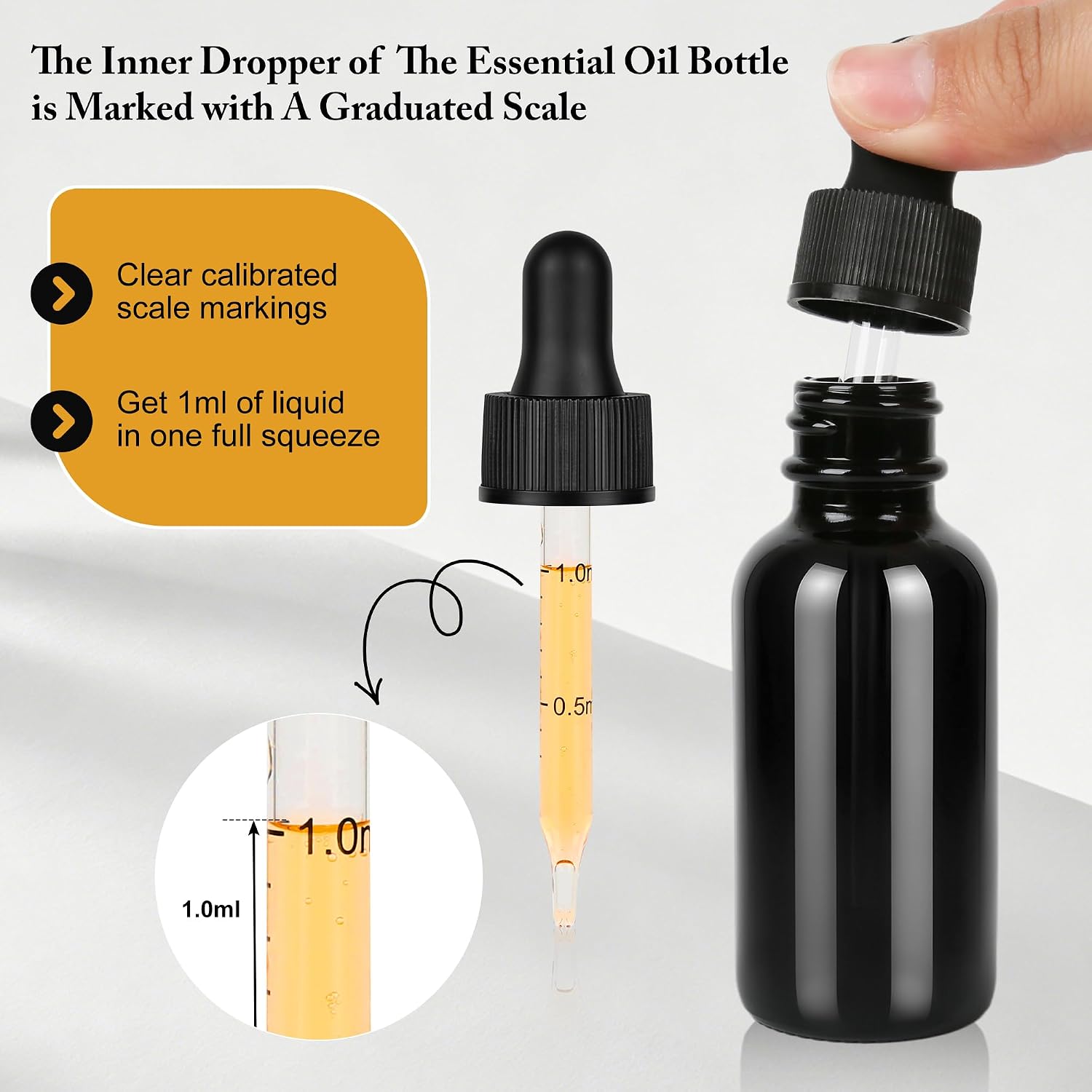 Detalle 2 de EASTHOLGLS U-1-D-48 1 oz UV-Black Glass Dropper Bottles, 48-Pack
